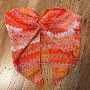 Vibrant Orange and Red Knit crop top